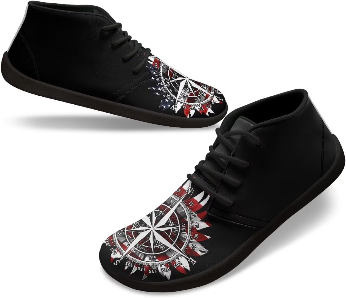 

Мужские минималистичные обувь Fuxowvby, Модные кроссовки с широкой носочной частью, Кроссовки для тренировок с нулевым перепадом, размер US 5-14, American Flag Compass