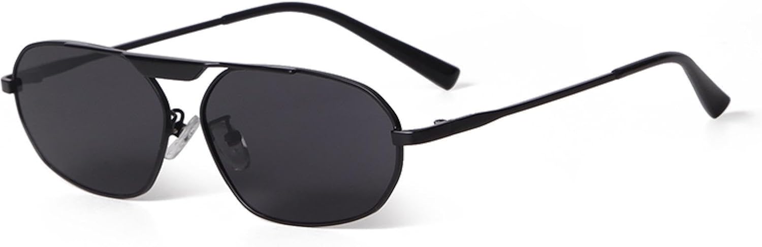 

Модные солнцезащитные очки в металлической оправе овальной формы в стиле ретро для женщин и мужчин, защита от УФ-излучения UV400, маленькие, черные, для улицы WNCKSQ, C5