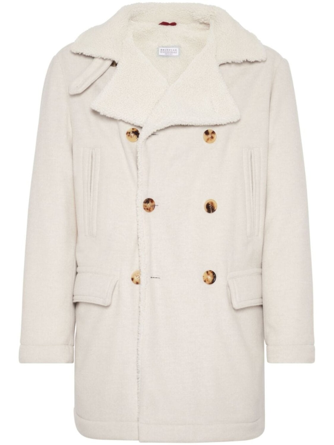 

Brunello Cucinelli двубортное шерстяное пальто, нейтральный цвет