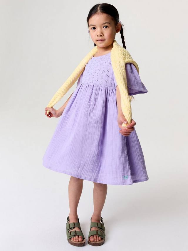 

Детское хлопковое платье с короткими рукавами Crew Clothing, Lilac
