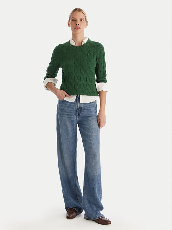 Свитер regular fit WW0WW43586 Tommy Hilfiger, зеленый — фото 2