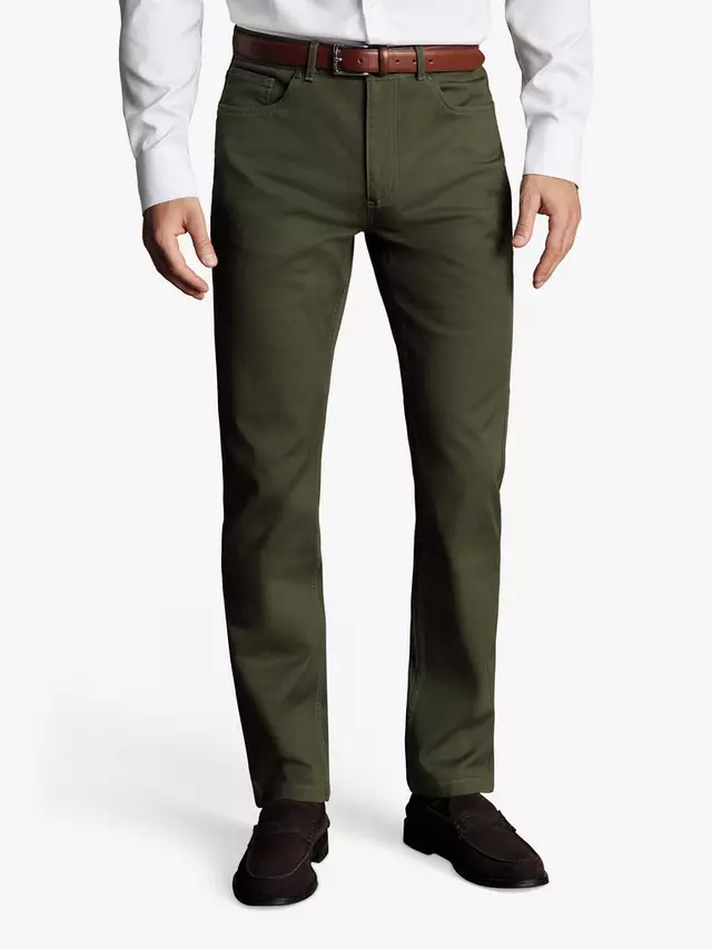 

Джинсы Charles Tyrwhitt Classic Fit 5 Pocket Twill, цвет olive/green