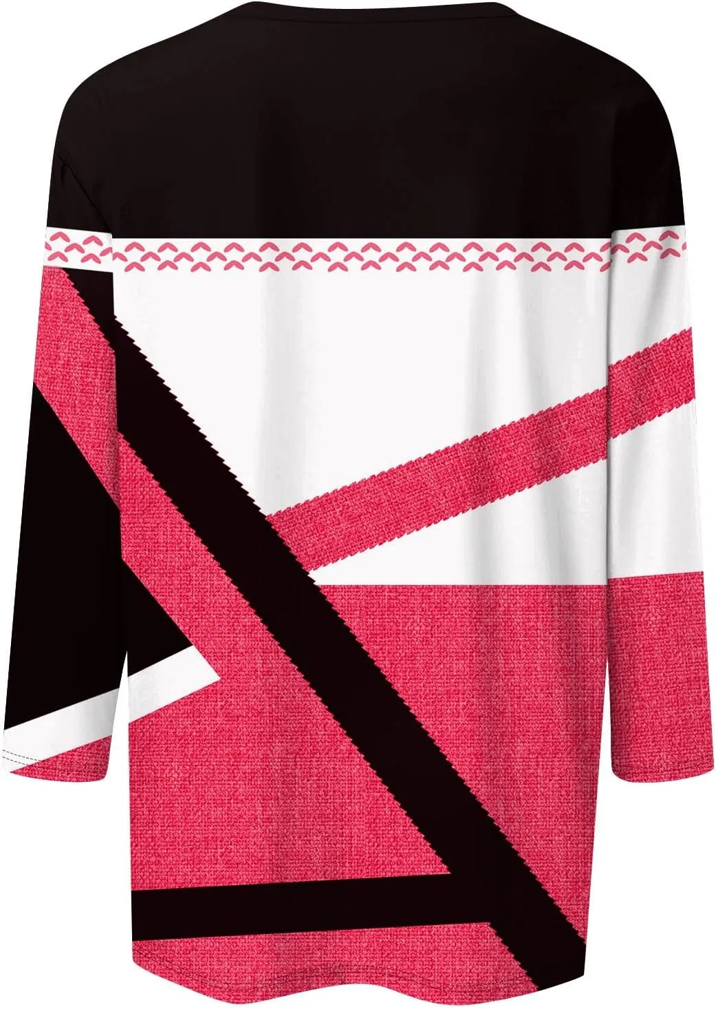 Футболка с квадратным вырезом, 3/4 рукав, Hot Pink, размеры S-3XL — фото 3