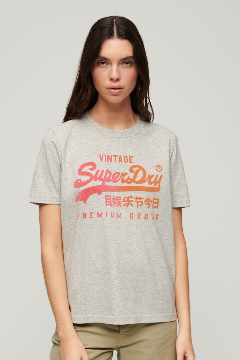 

Футболка свободного кроя с графикой Superdry, серый