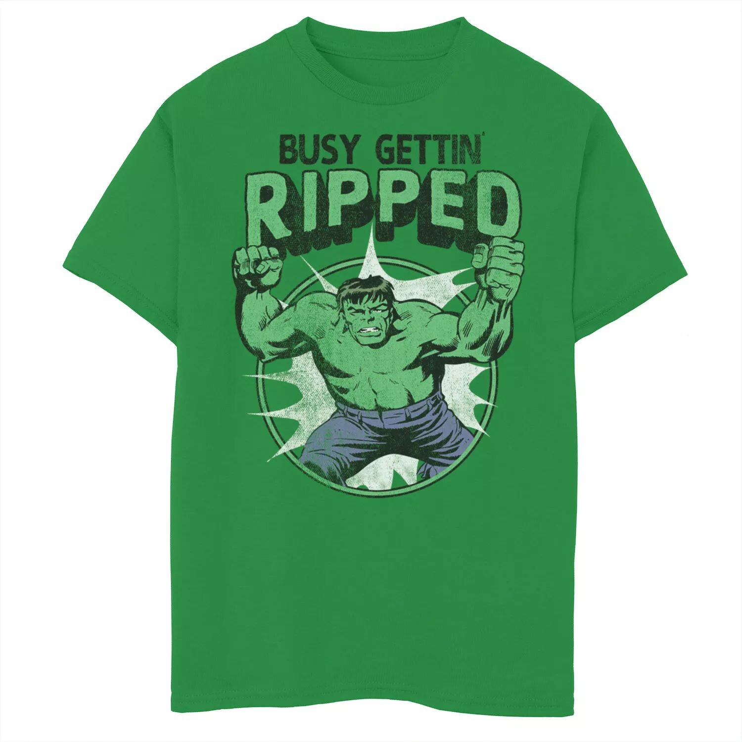 

Футболка с рисунком Marvel Hulk Busy Gettin Ripped Workout для мальчиков 8–20 лет Licensed Character