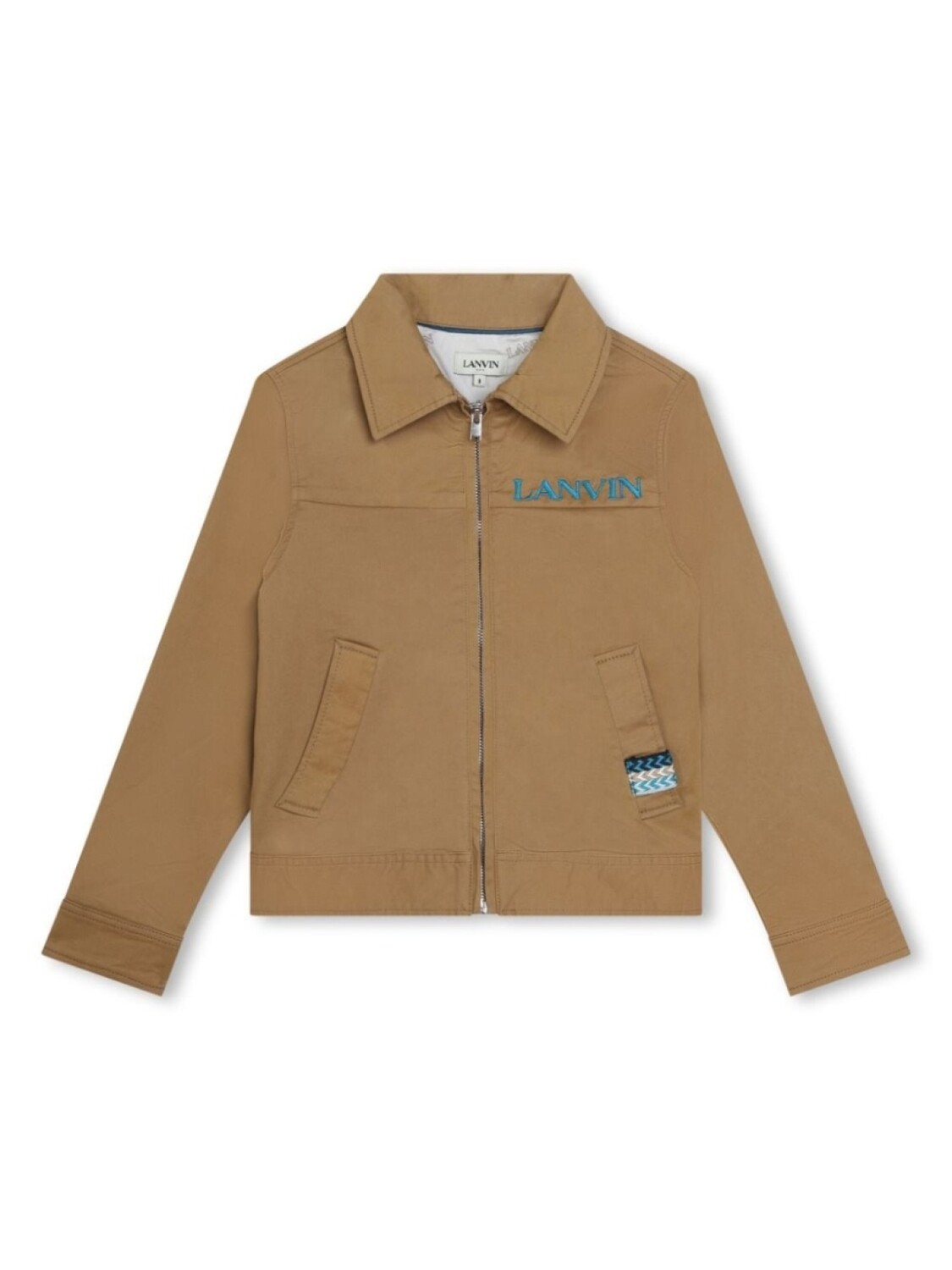

Lanvin Enfant куртка на молнии с вышитым логотипом, нейтральный цвет