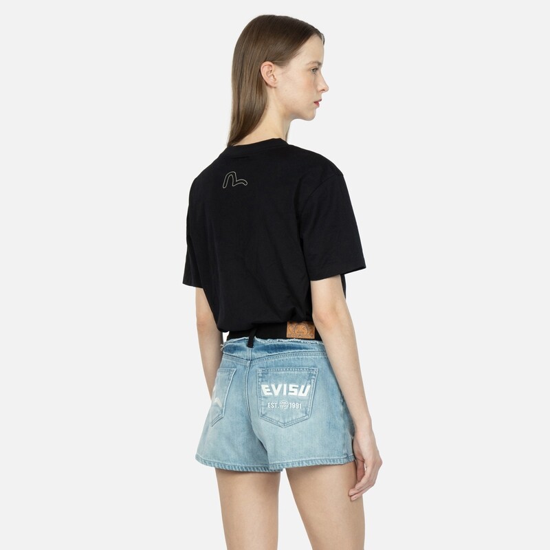 

Джинсовые шорты женские джинсовые синие Evisu