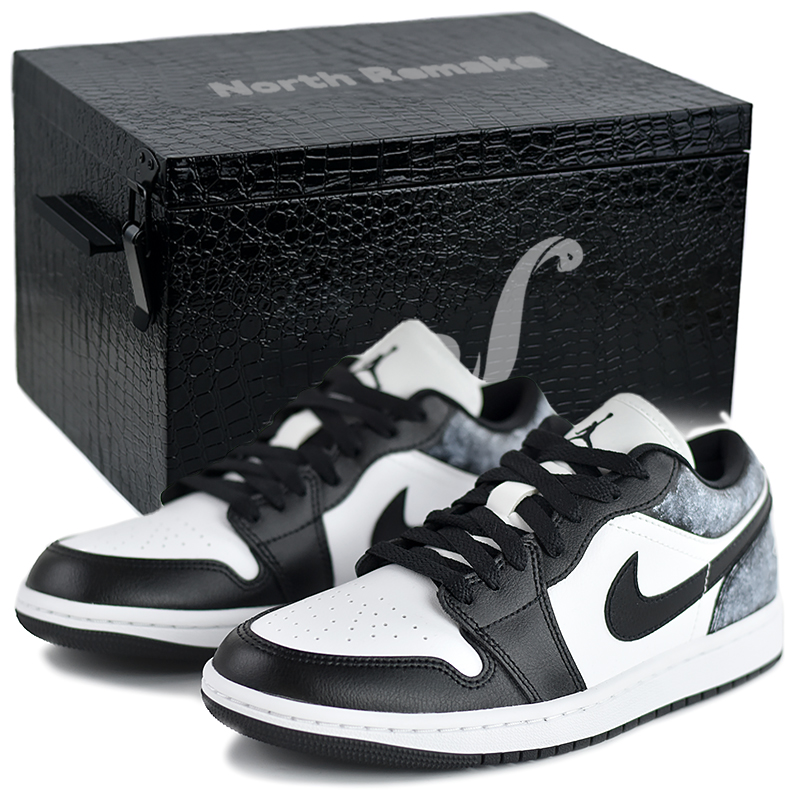 

Jordan Кроссовки Air 1 Low Top Vintage баскетбольные женские черно-белые Black-Misty Ice в подарочной коробке премиум-класса, цвет Black-Misty Ice-High-End Gift Box 2