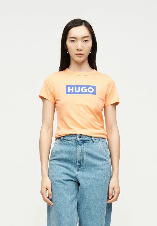 

Классическая футболка с принтом Hugo, Light/Pastel Orange, Оранжевый, Классическая футболка с принтом Hugo, Light/Pastel Orange