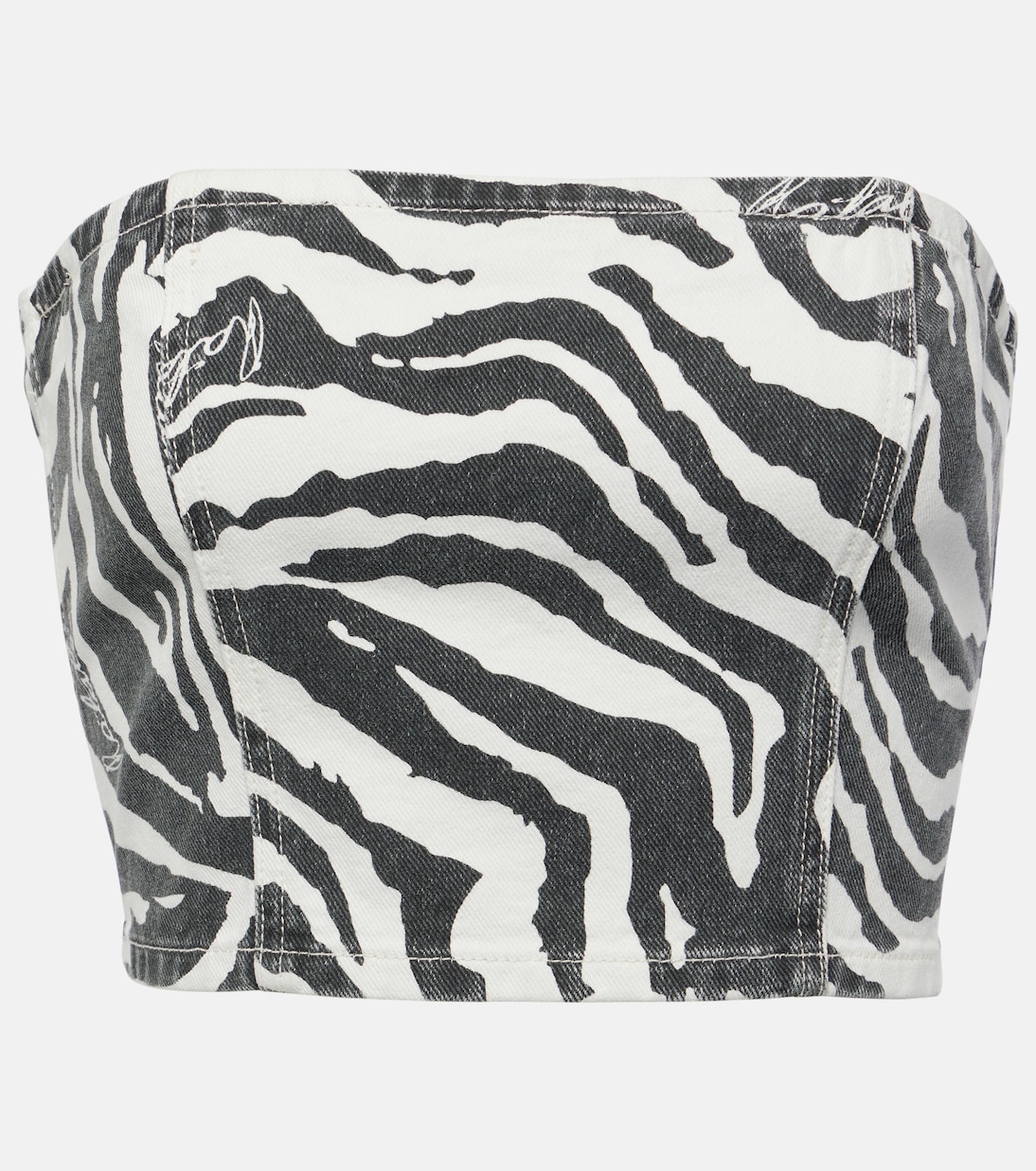 

Укороченный топ из хлопка с принтом зебры Rotate, Zebra + Bright White Comb.
