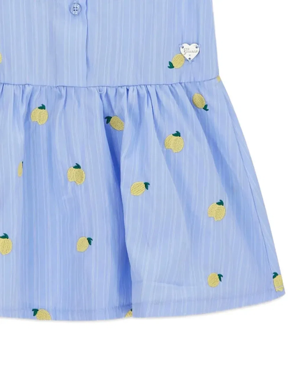 Платье в полоску с вышивкой в виде лимонов Guess Kids, синий — фото 3