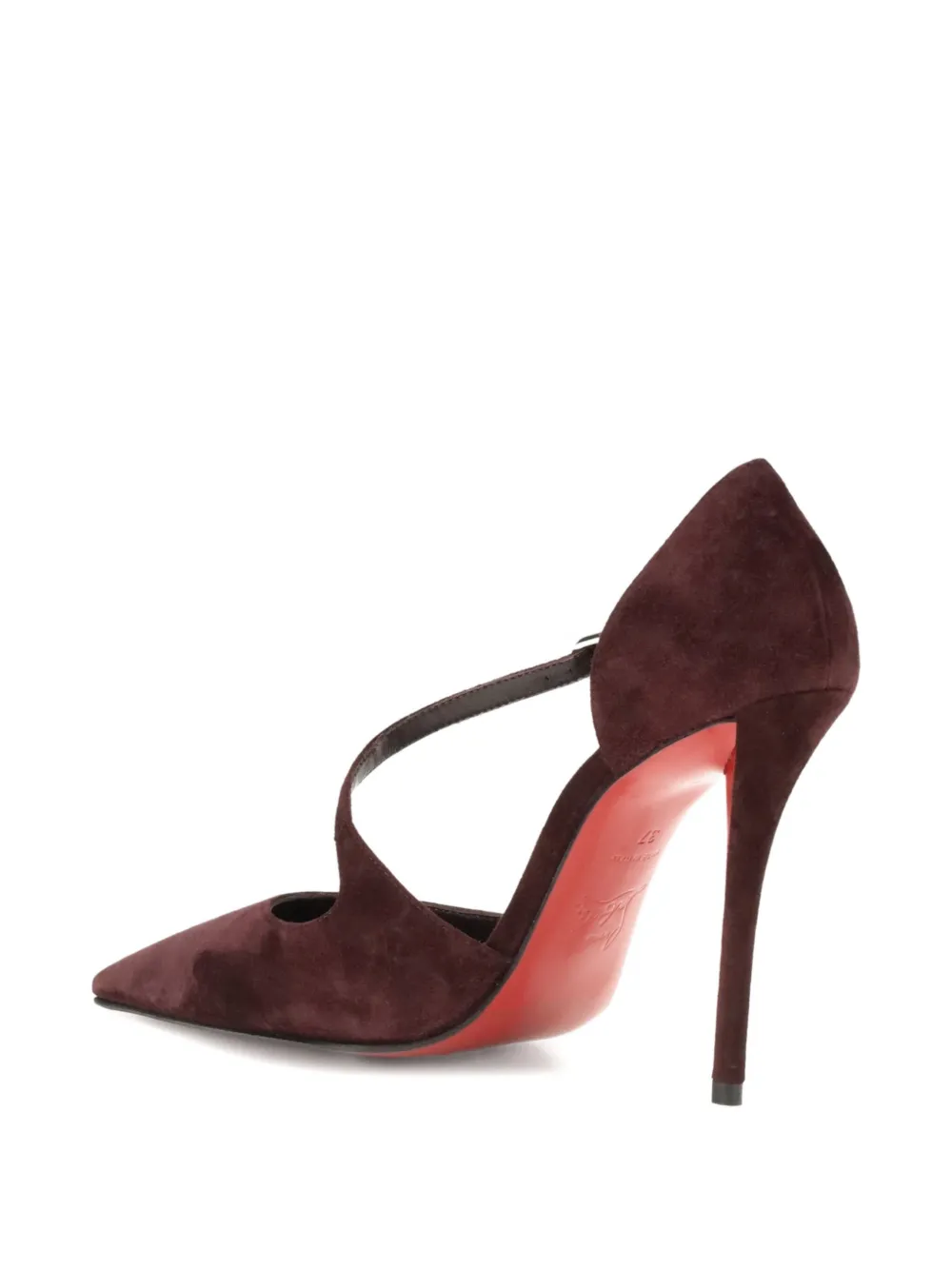 Туфли-лодочки Miss Ziggyta на каблуке 100 мм Christian Louboutin, коричневый — фото 3