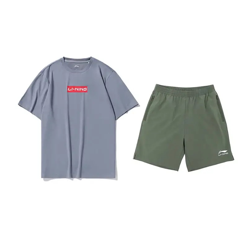 

LiNing Casual Sportswear Unisex Li-Ning, clothing sets (flint stones синий short-sleeved+thyme зеленый shorts)