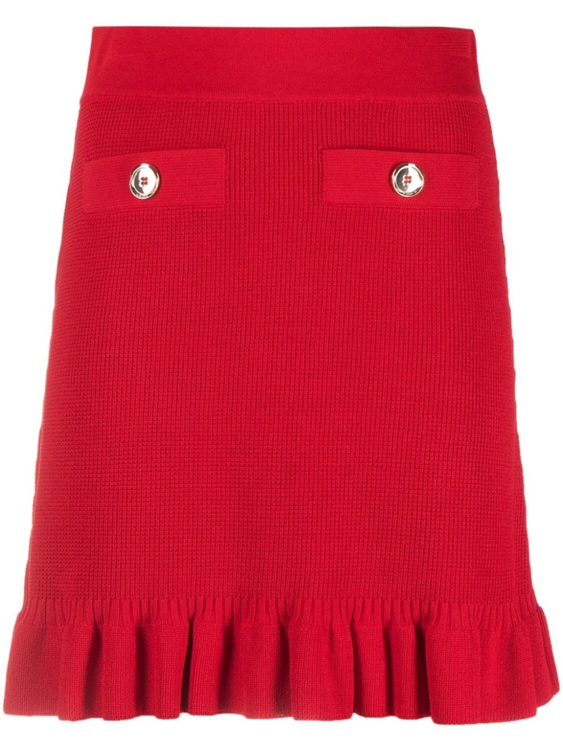 

PINKO трикотажная юбка мини с оборками, красный