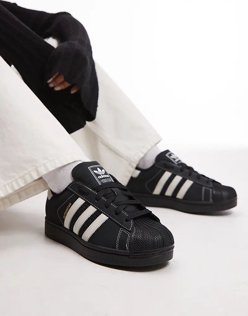 Кроссовки Adidas Originals Superstar II из черного нубука