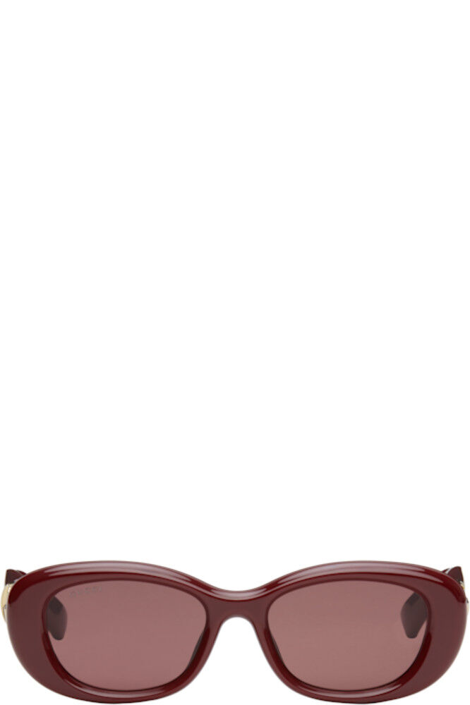 

Солнцезащитные очки GG Oval бордового цвета Gucci