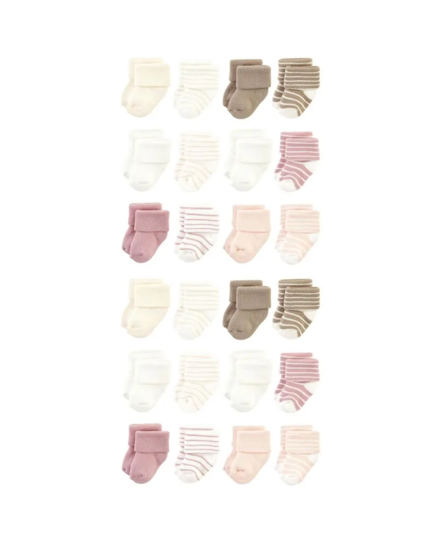 24 махровых носка Hudson Baby, Blush Stripe
