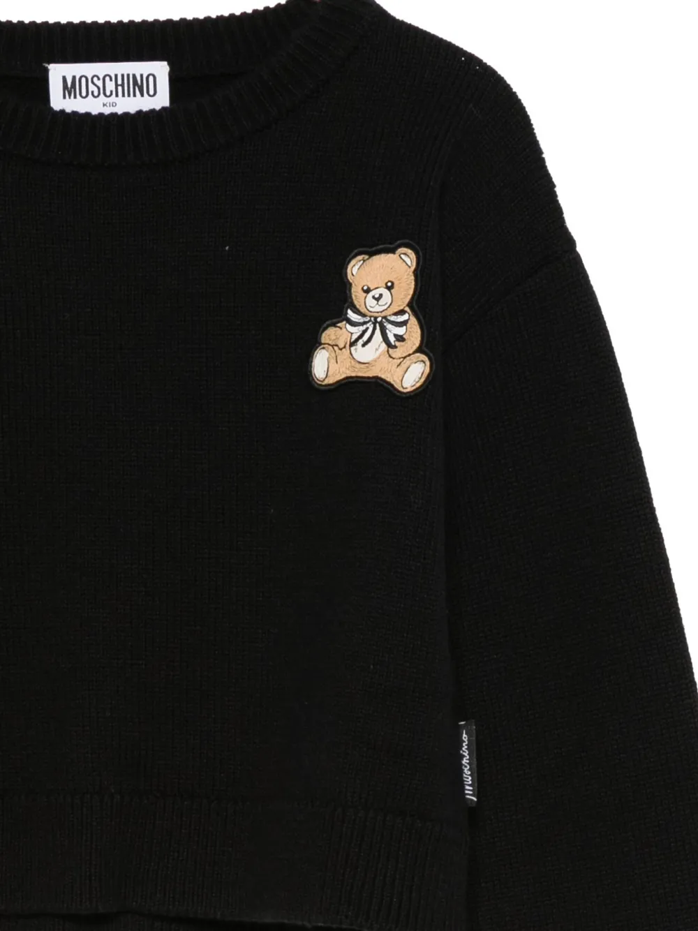 Свитер с аппликацией Тедди Moschino Kids, черный — фото 3
