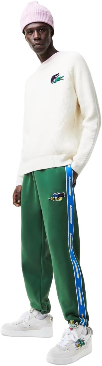 Мужские праздничные спортивные брюки Lacoste с фирменной полосой, Bouleau — фото 2