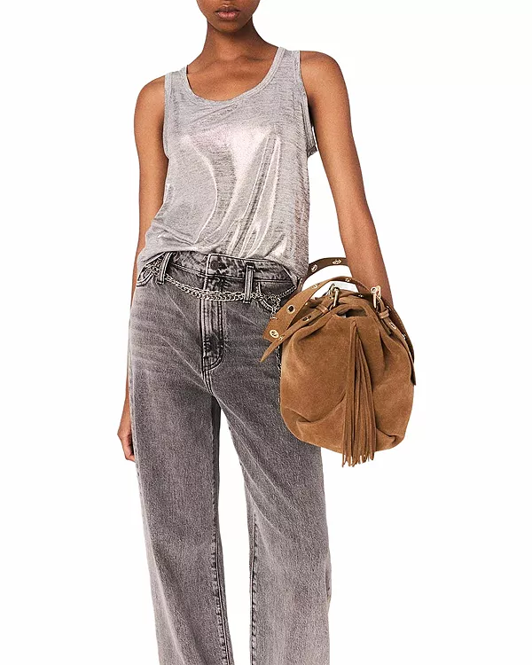 

Металлическая майка Maje, серебряный