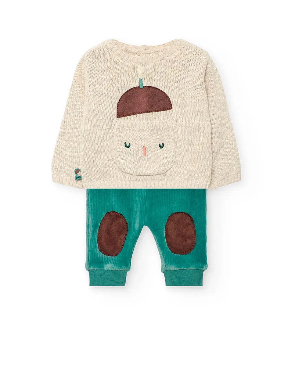 

Набор для малыша джемпер и вельветовые штаны Boboli, мультиколор