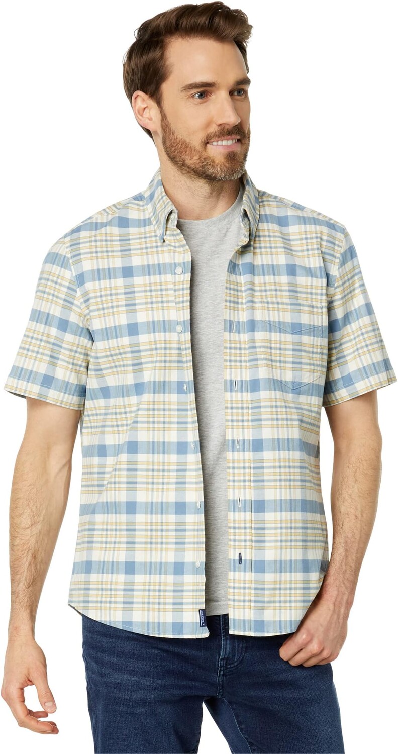 

Рубашка Comfort Stretch Oxford Short Sleeve Slightly Fitted Plaid L.L.Bean, цвет Vanilla