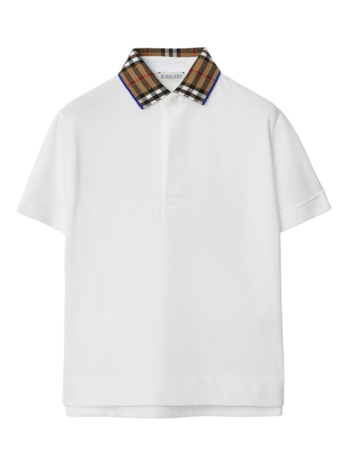 

Burberry Kids рубашка поло с клетчатым воротником, белый