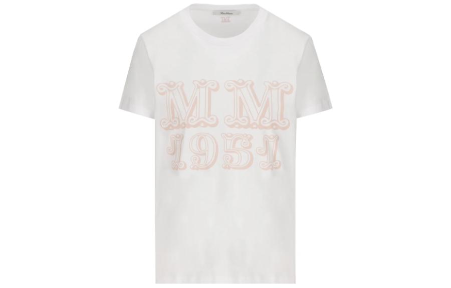 

Майка с коротким рукавом из хлопка с принтом логотипа Max Mara, белая