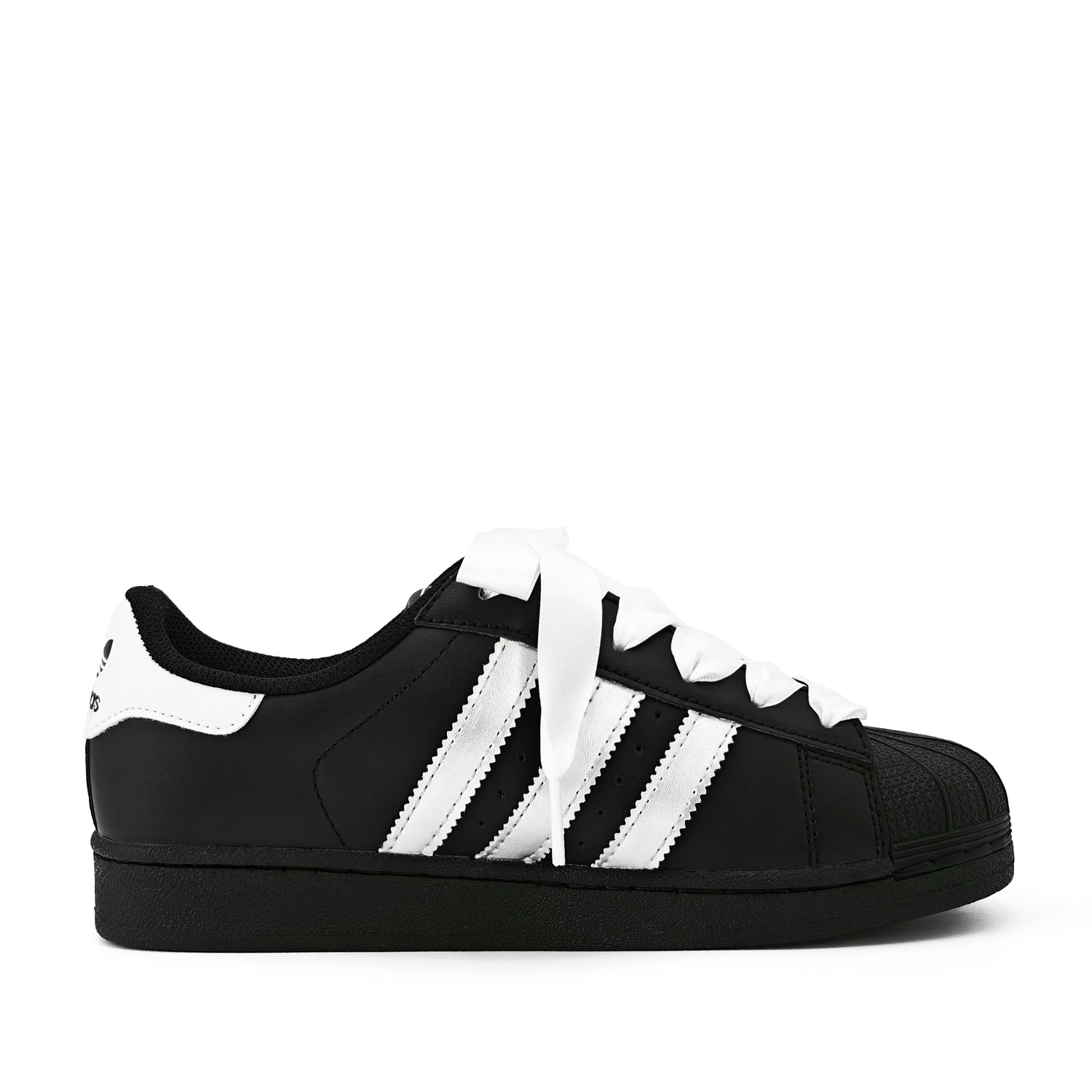 Adidas Originals Superstar Silver с черным баттерфляй кожа устойчивая к истиранию противоскользящая низкая — фото 3