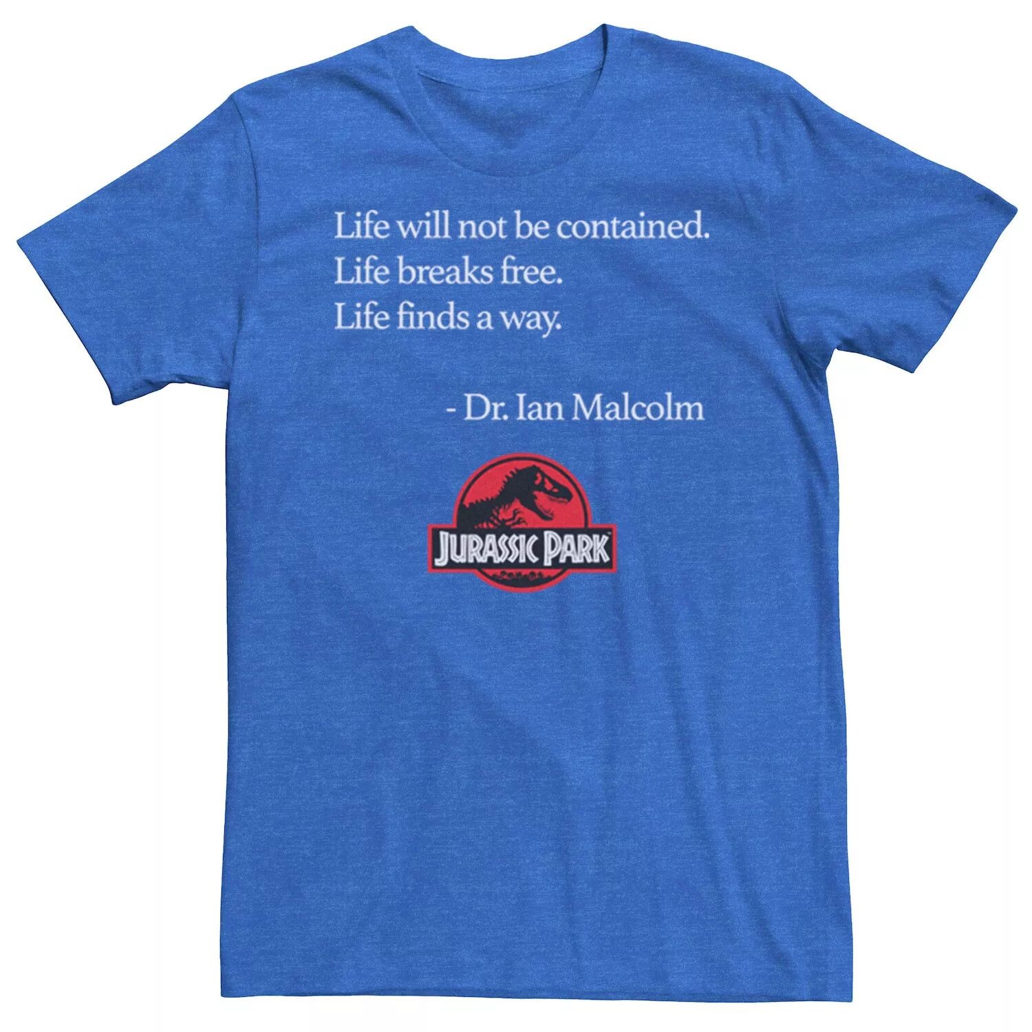 

Мужская футболка Jurassic Park Life Finds A Way Quote Licensed Character