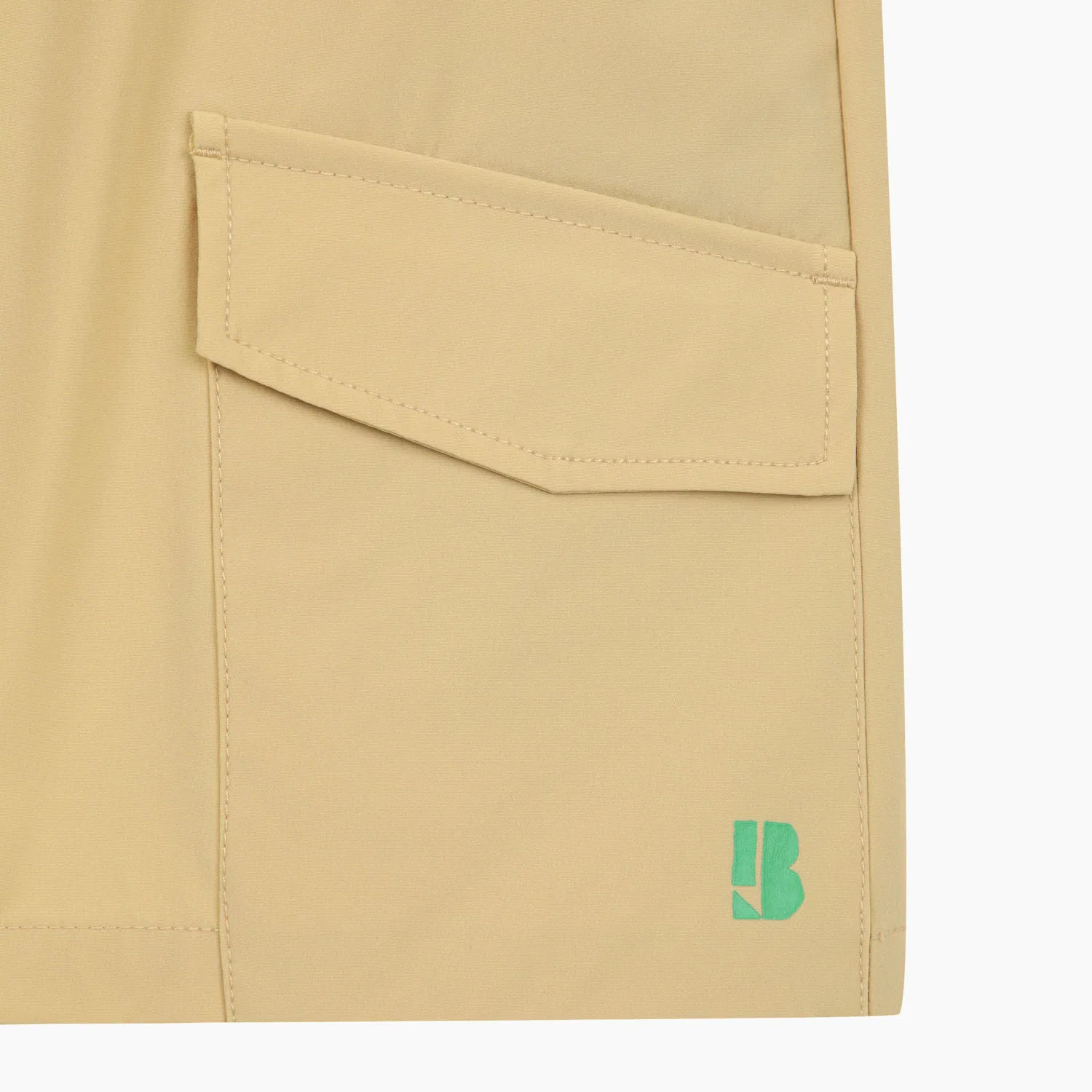 Детские шорты из синтетической ткани 5/10 длины бежевые от Benetton Kids — фото 4