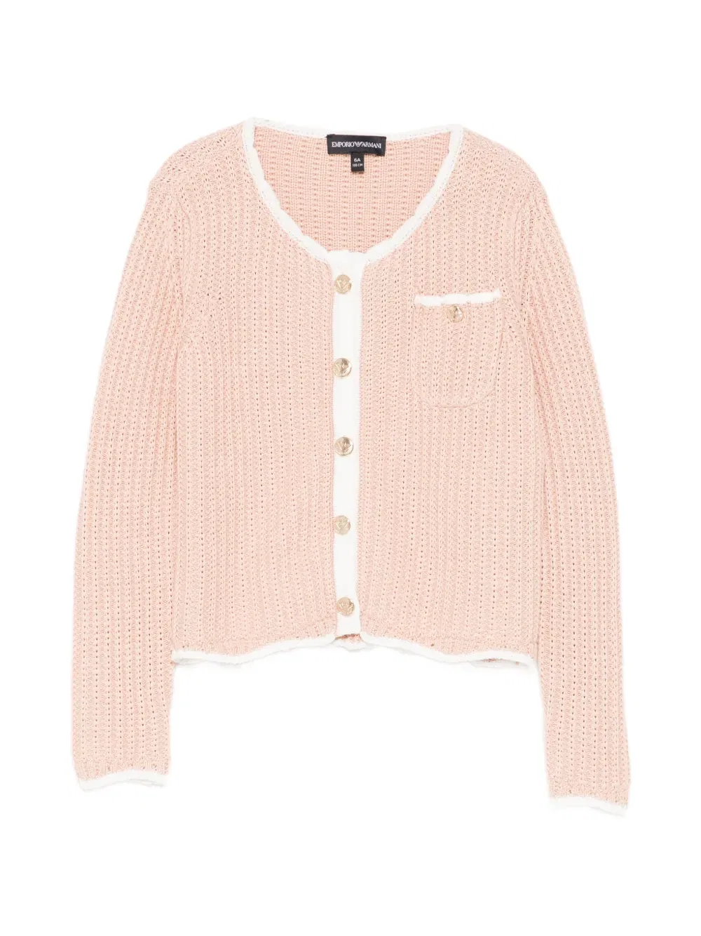 Кардиган с круглым вырезом Emporio Armani Kids, оранжевый