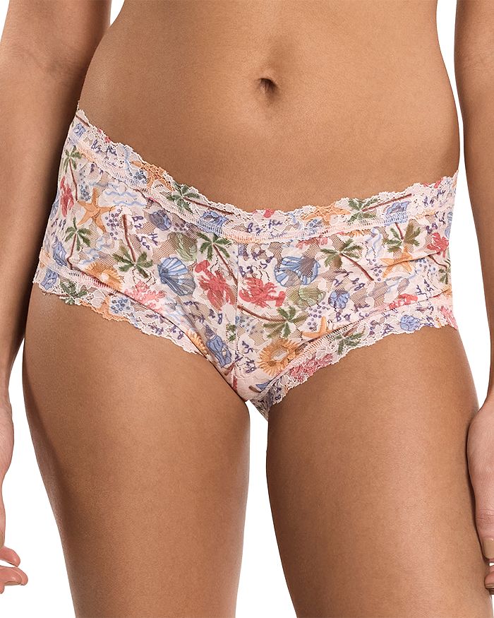 

Сигнатурные кружевные шортики-бойшортс Hanky Panky, белый