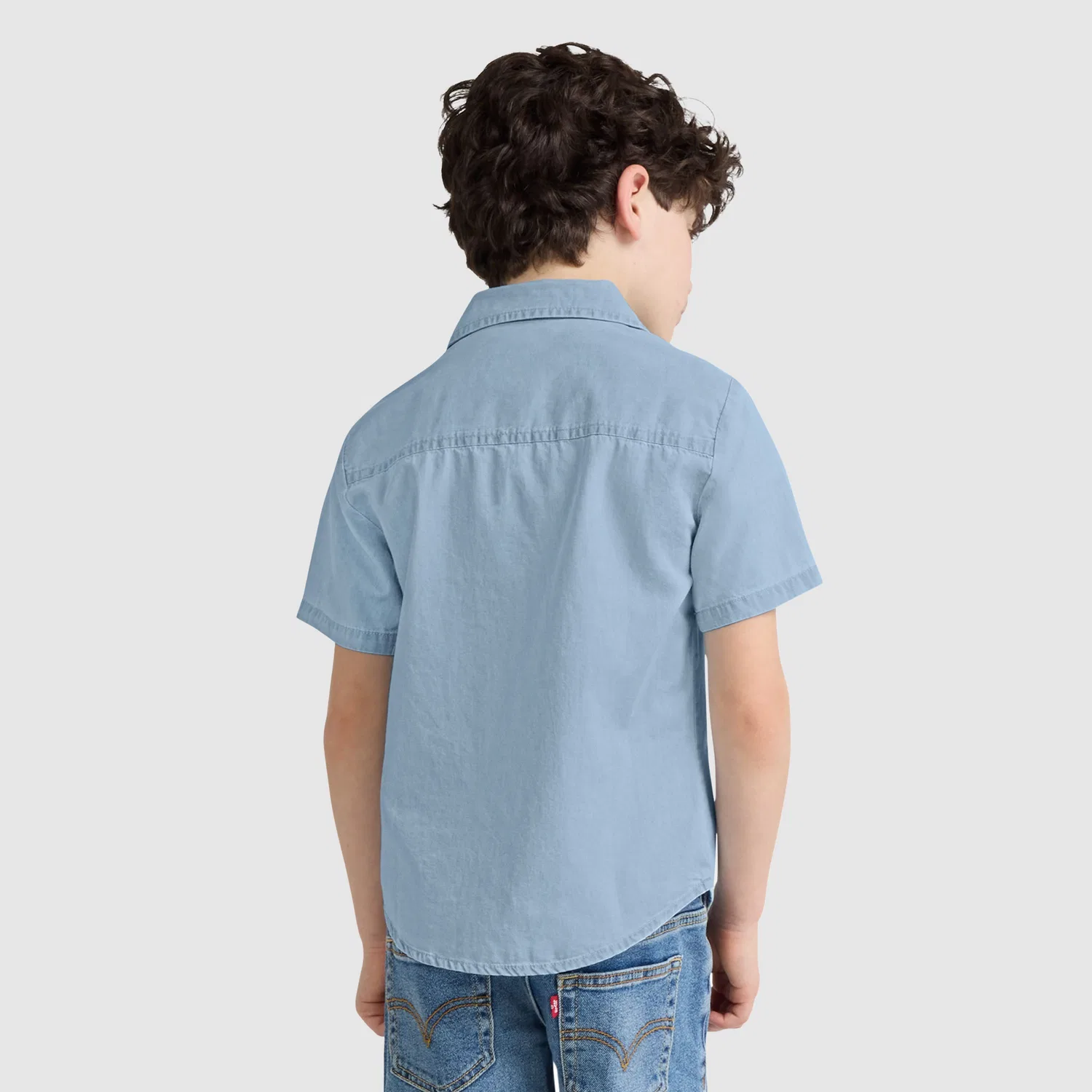 Тканая рубашка с коротким рукавом для мальчиков 4-7 лет Levi's, Light Wash — фото 3
