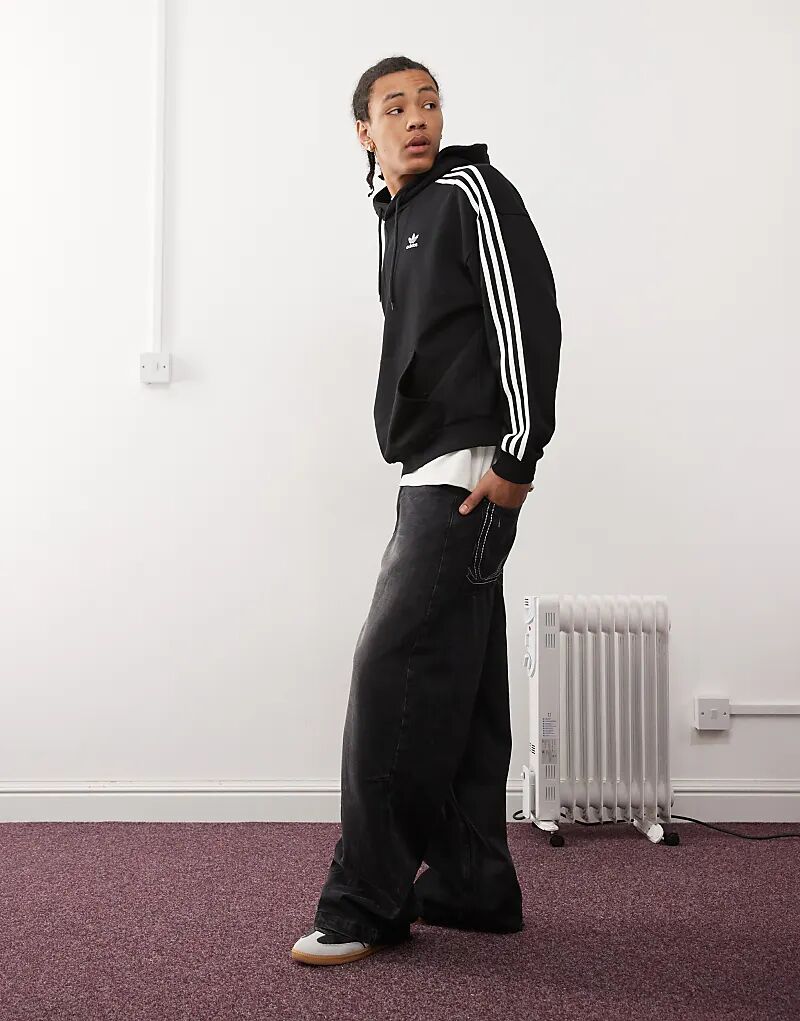 

Толстовка с капюшоном Adicolor Baggy Fit черного цвета adidas Originals