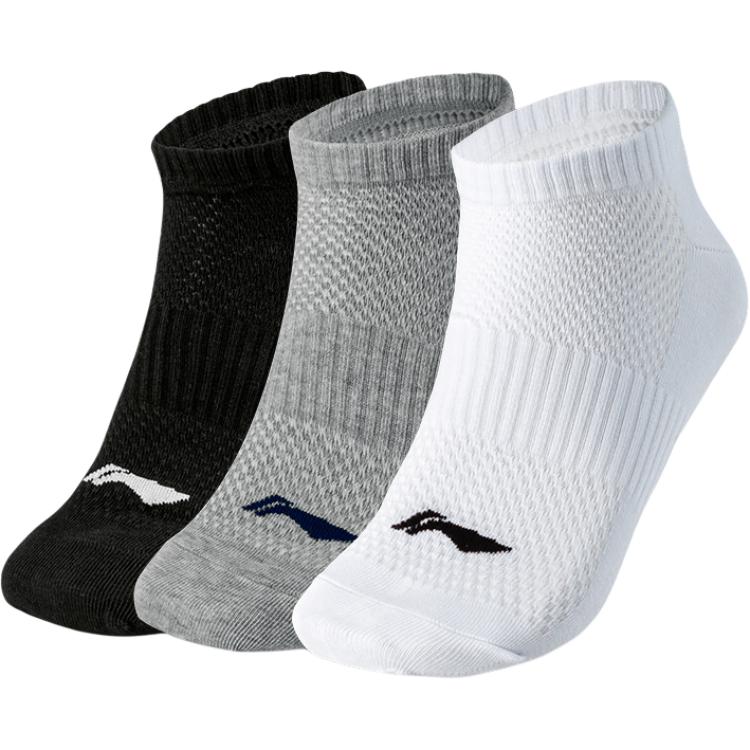 

Набор из 3 пар коротких носков LiNing (унисекс), 3 pack (черный+белый+серый)