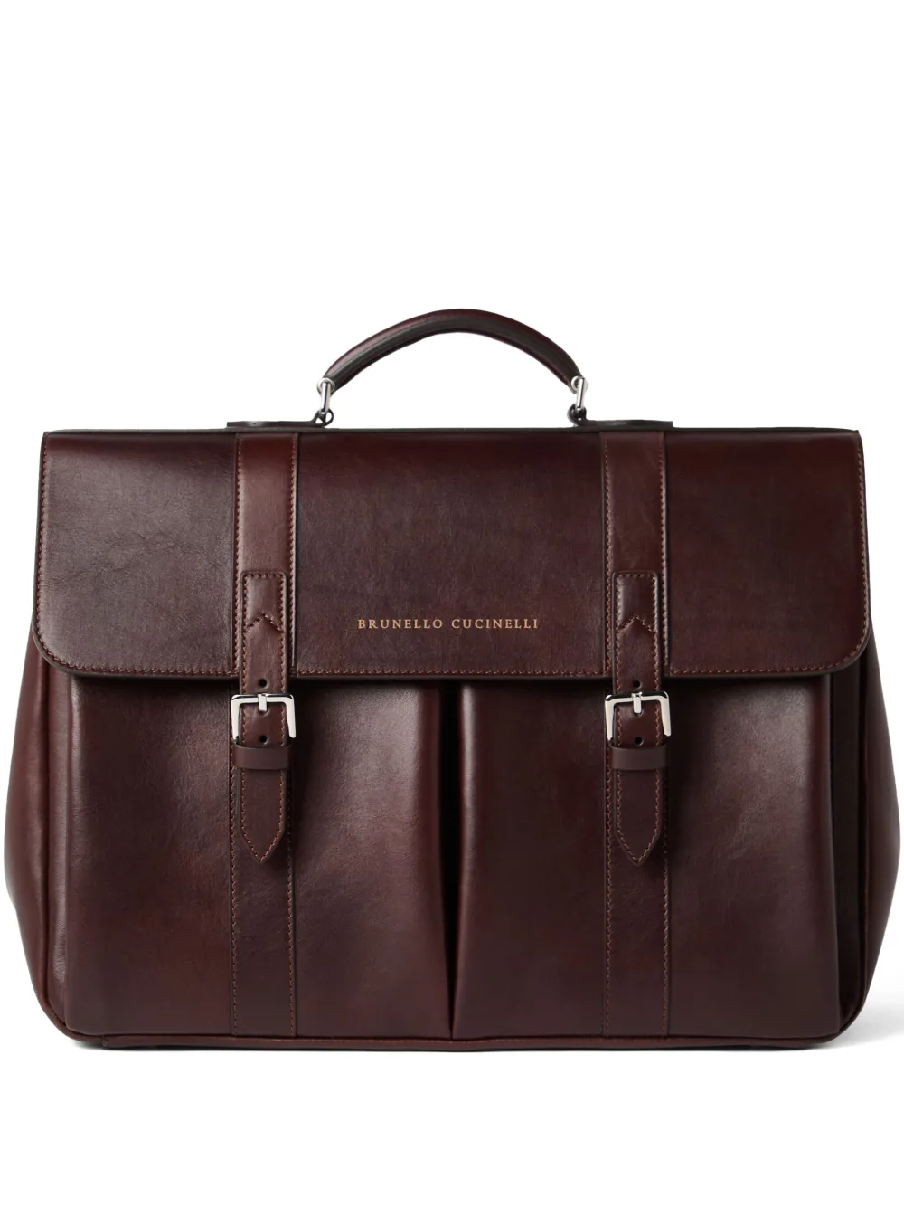 

Кожаный портфель с двойной пряжкой Brunello Cucinelli, красный