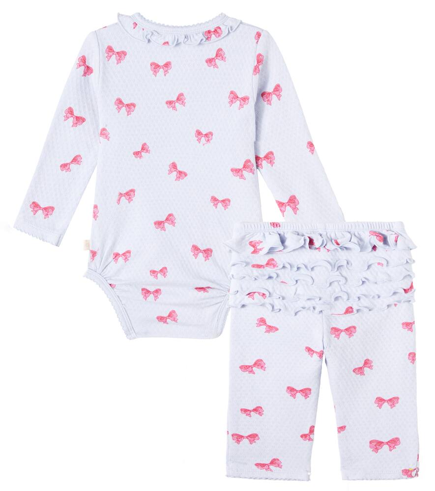 Детский комплект из хлопкового боди и штанишек Konges Sløjd, Rosia Blue Bow — фото 4