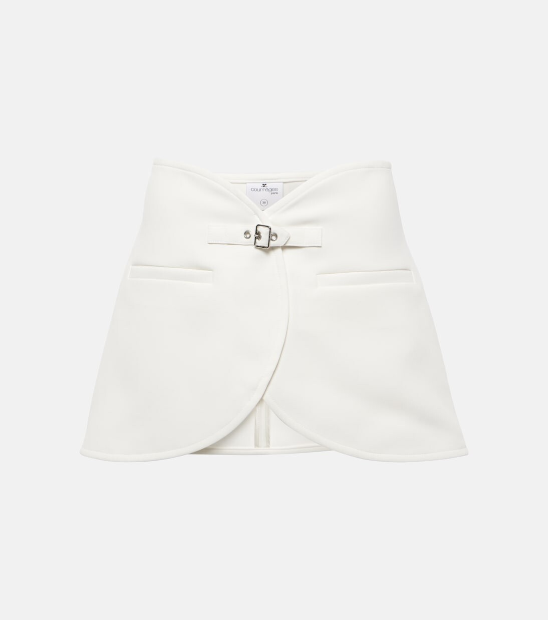 

Мини-юбка эллипса из твила Courrèges, белый