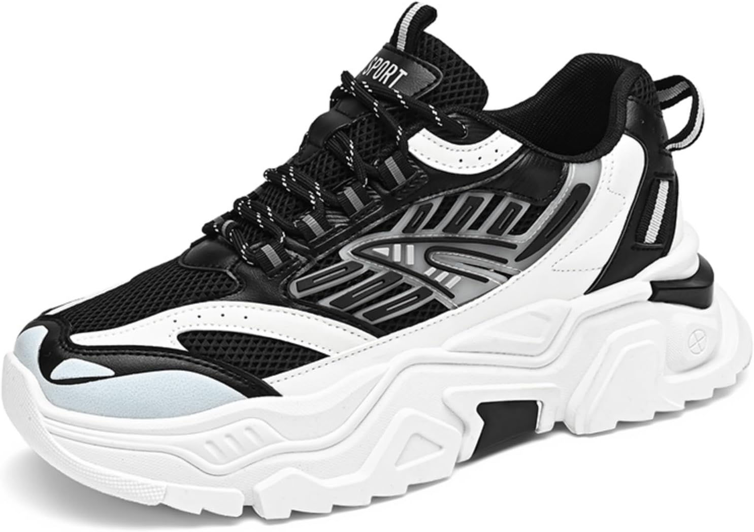 

Мужские модные кроссовки с толстой подошвой, спортивные для повседневной носки, для фитнеса и тенниса, увеличивающие рост, идеальный выбор для модных мужчин Aokisx, черный