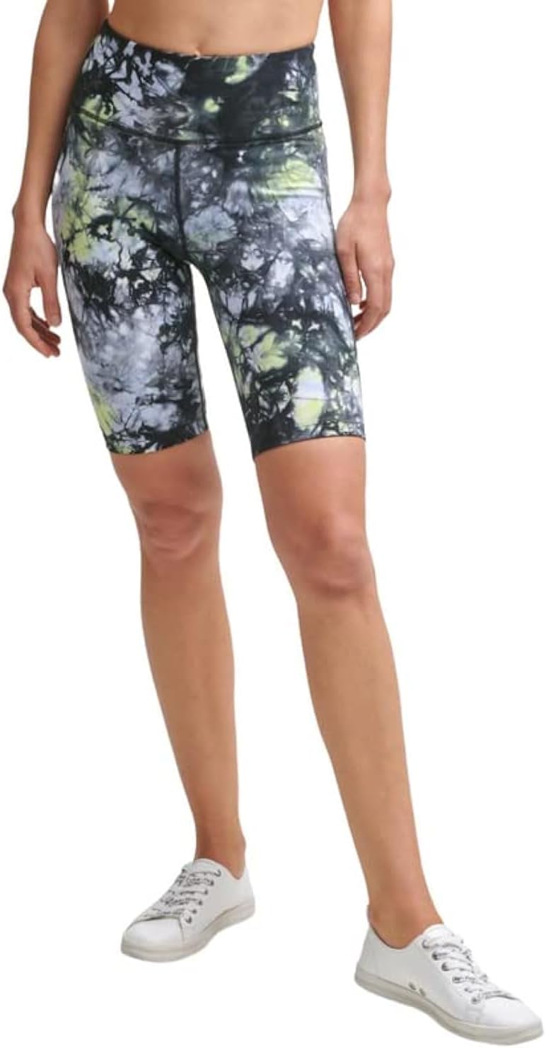 

Женские велосипедные шорты Calvin Klein Performance Oslo с высокой талией и принтом тай-дай, Green Glow