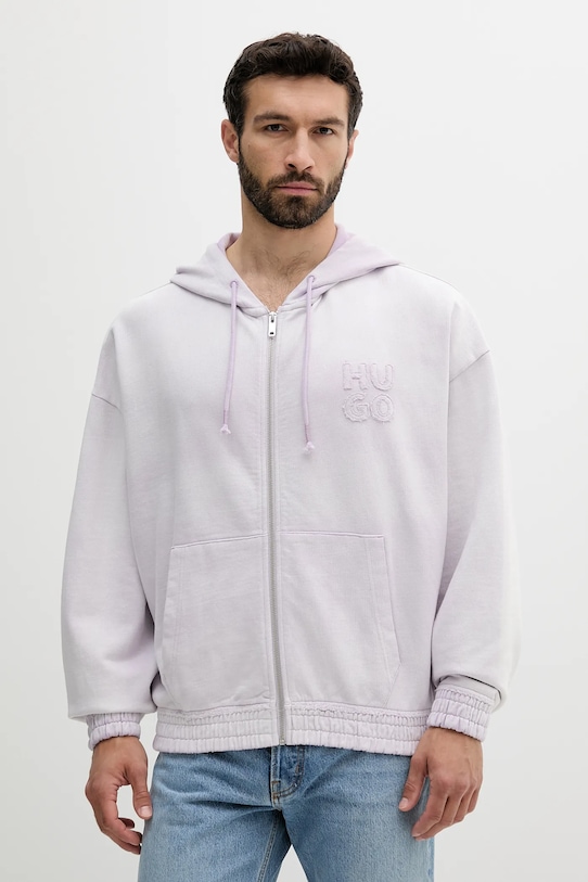 

Хлопковая толстовка Hugo, фиолетовый