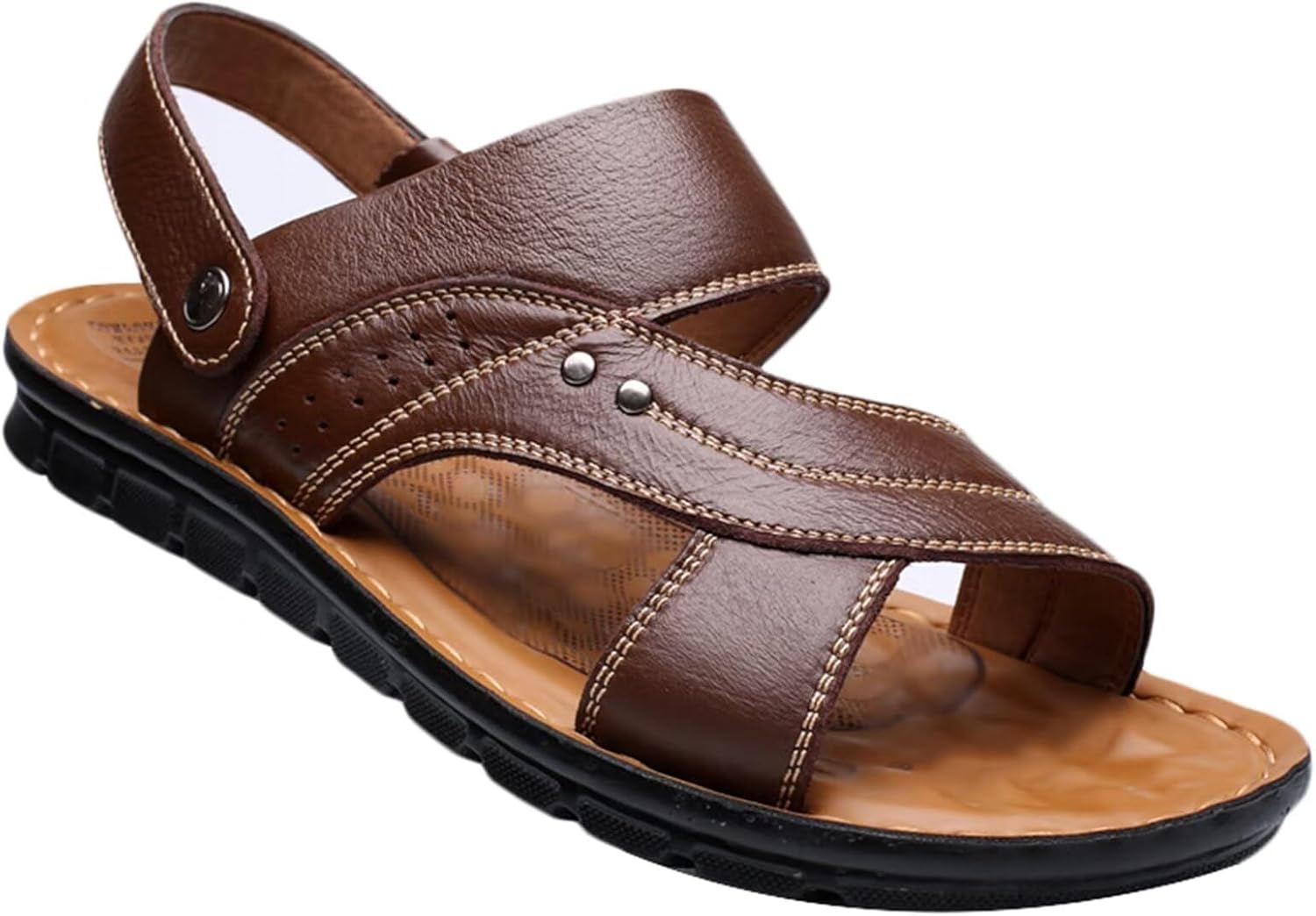 

Мужские спортивные пляжные сандалии из кожи, походные сандалии для улицы, прогулочные сандалии, мужская обувь для воды, шлепанцы, летние Hnvavq, A