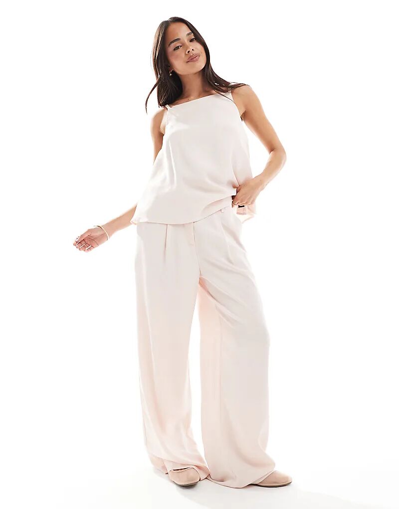 

Свободные брюки прямого кроя ASOS DESIGN розового цвета