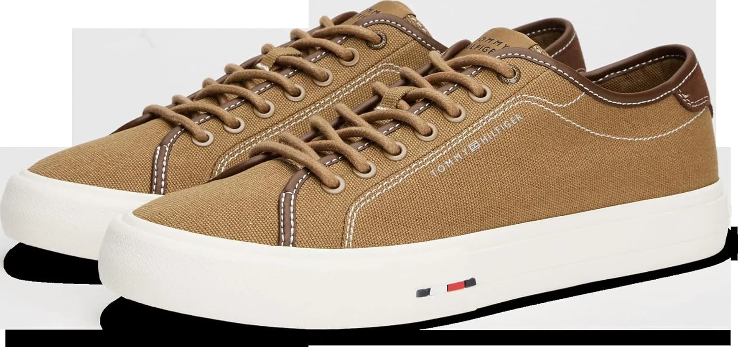 Мужские низкие кроссовки Tommy Hilfiger Th Hi Vulc Street Canvas Fm0fm05515, Brown Rooted Brown — фото 2
