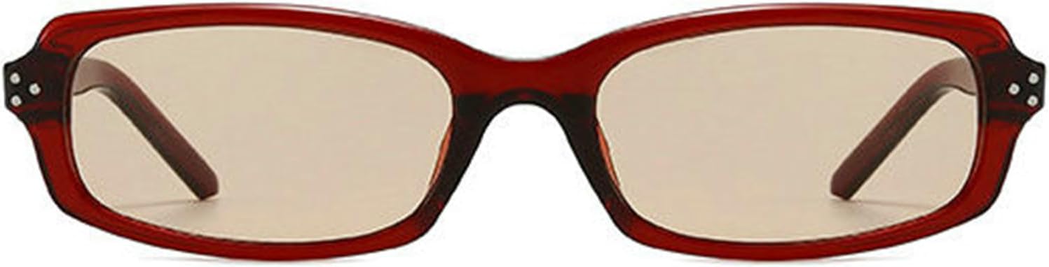 

Солнцезащитные очки Willochra с маленькими заклепками для женщин и мужчин. Модные, роскошные, узкие прямоугольные солнцезащитные очки для женщин в винтажном стиле панк с защитой от УФ-излучения UV400, C3