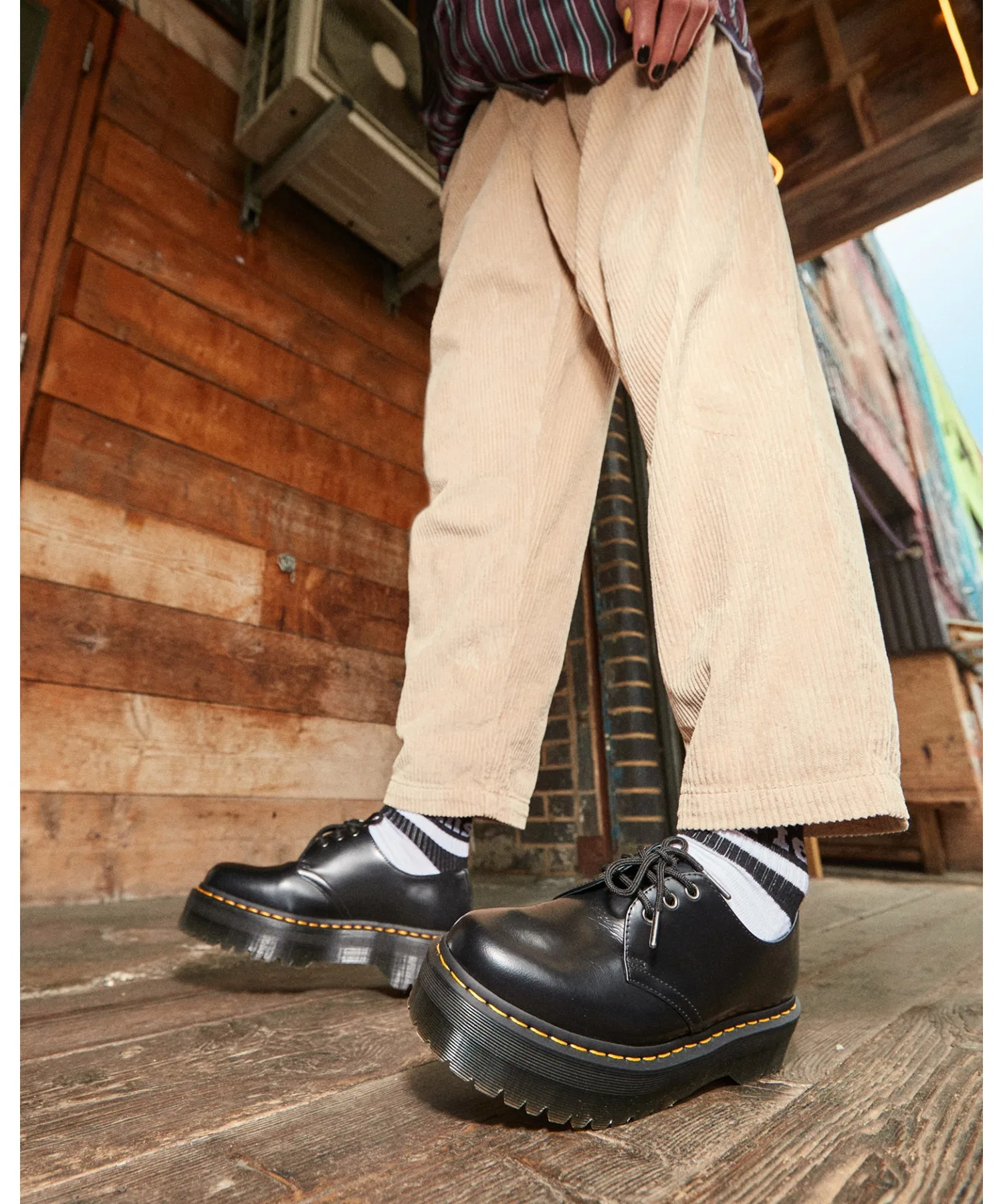 Унисекс туфли Dr. Martens 1461 QUAD 3 с высоким каблуком чёрные — фото 4