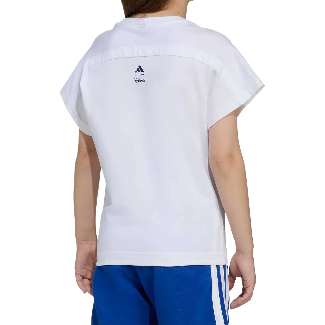 Детская футболка с круглым вырезом Adidas, White/Dark Blue — фото 4