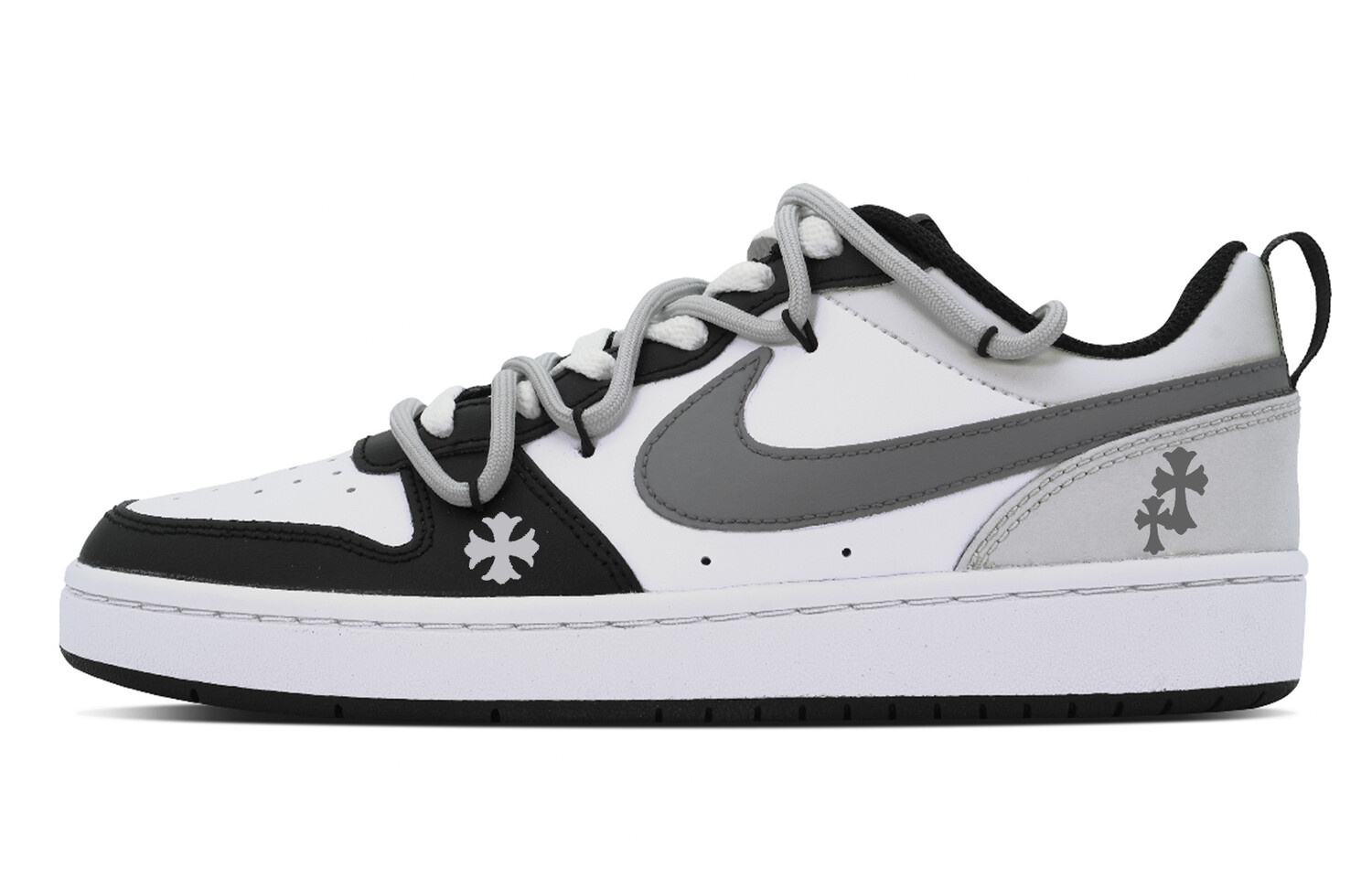

Кроссовки Nike Court Borough Skateboarding Shoes Women's Low-top Dark Gray, Black And White, темно-серый