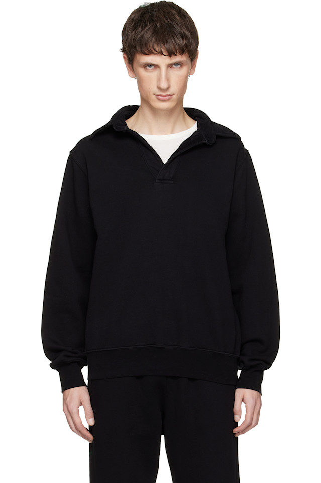 

Les Tien Черная тяжелая мотоциклетная рубашка-поло